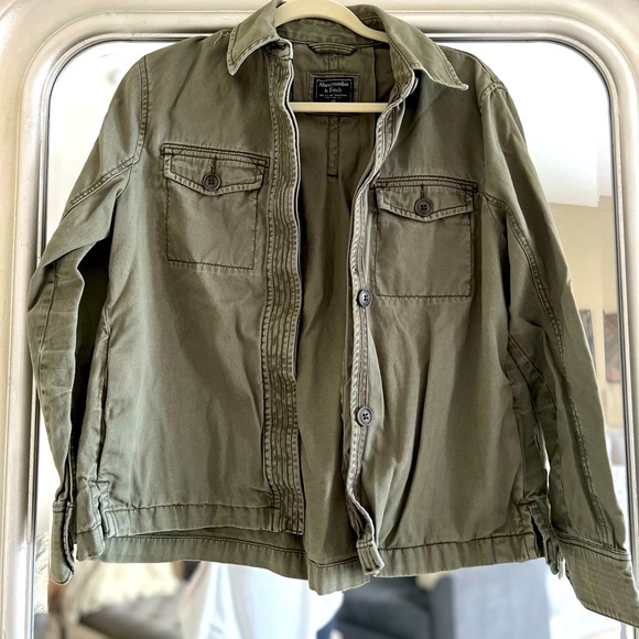 Abercrombie & Fitch Army Green Cotton Canvas Jacket - Picture 4 of 8